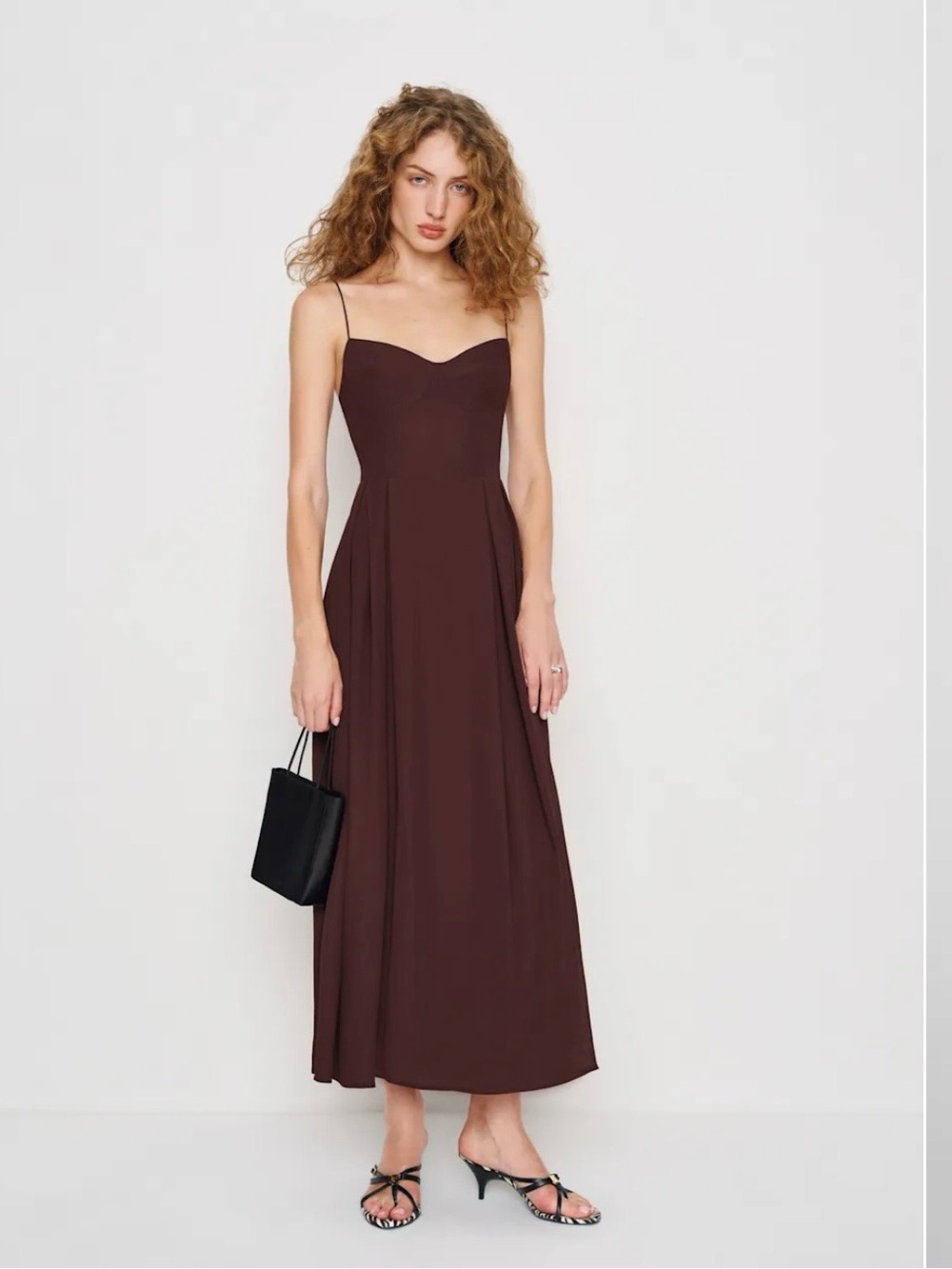 Reformation Jaelyn dress , mahogany